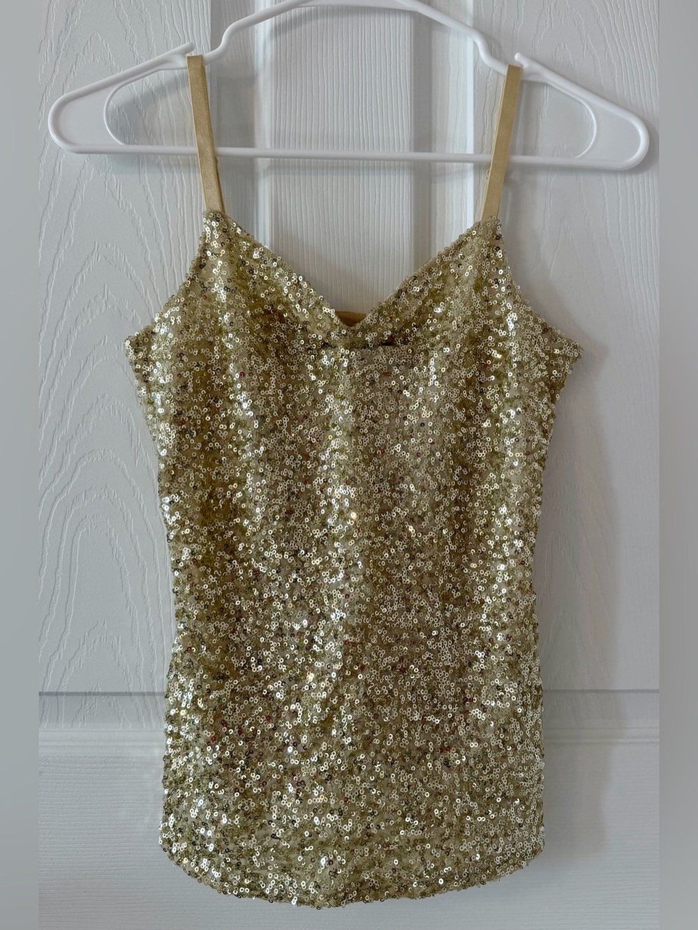 The Limited Gold Sequin V-Neck Cami XS